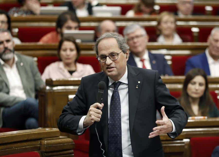 Torra no asistirá mañana al Parlament por la enfermedad de su mujer