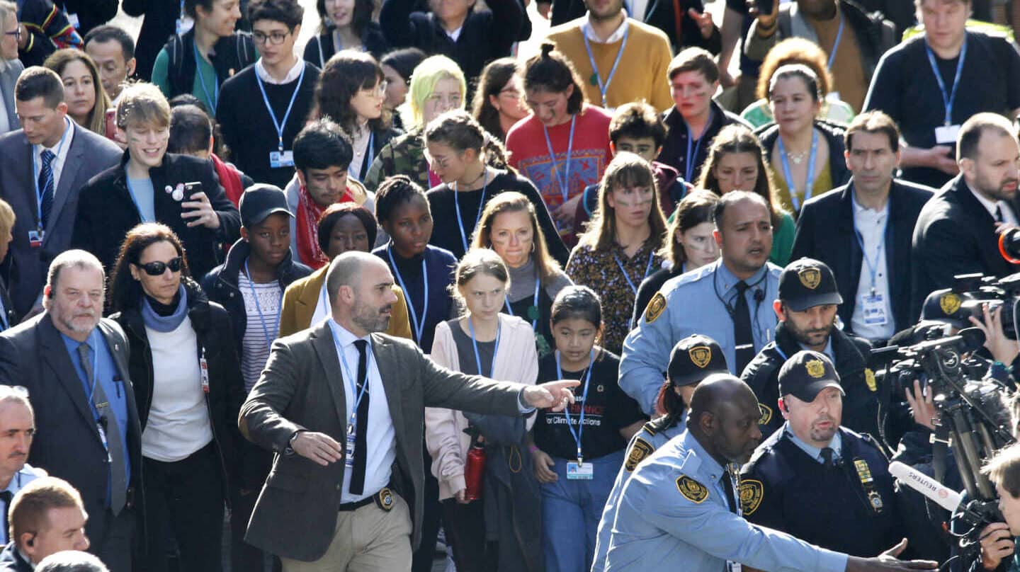 Greta Thunberg a su llegada a la Cumbre del Clima en Madrid