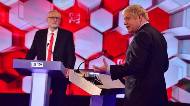 Boris Johnson y Jeremy Corbyn último debate en BBC