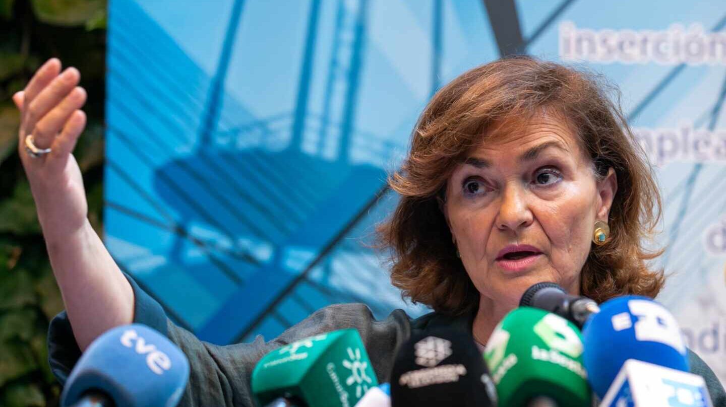 Carmen Calvo, actual vicepresidenta del Gobierno, en un acto universitario.