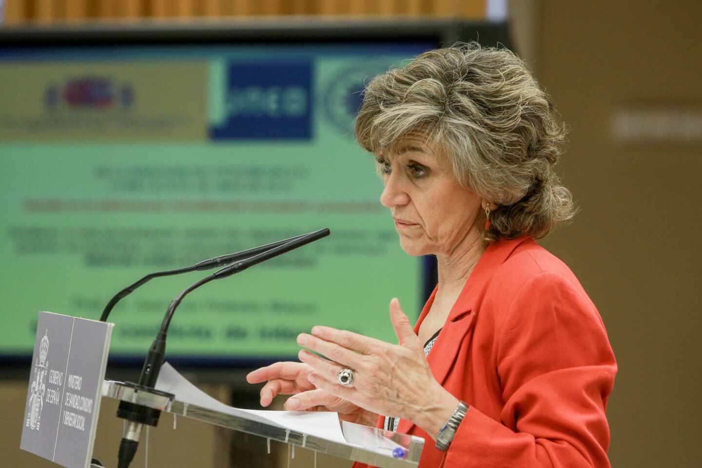 María Luisa Carcedo, ministra de Sanidad en funciones, en una intervención pública.
