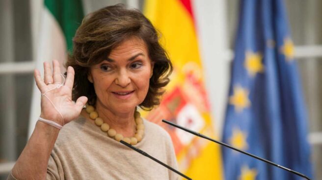 Carmen Calvo, vicepresidenta y ministra de la Presidencia en funciones.