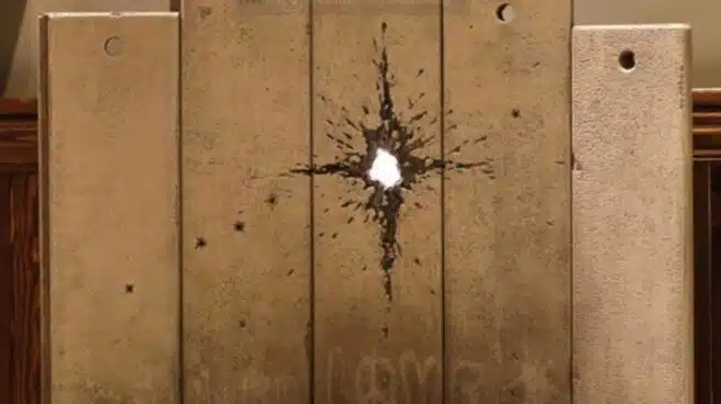 Banksy presenta su belén particular con un agujero de bala