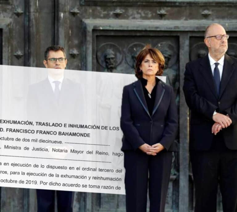 Los operarios de la funeraria tardaron 63 minutos en extraer los restos de Franco