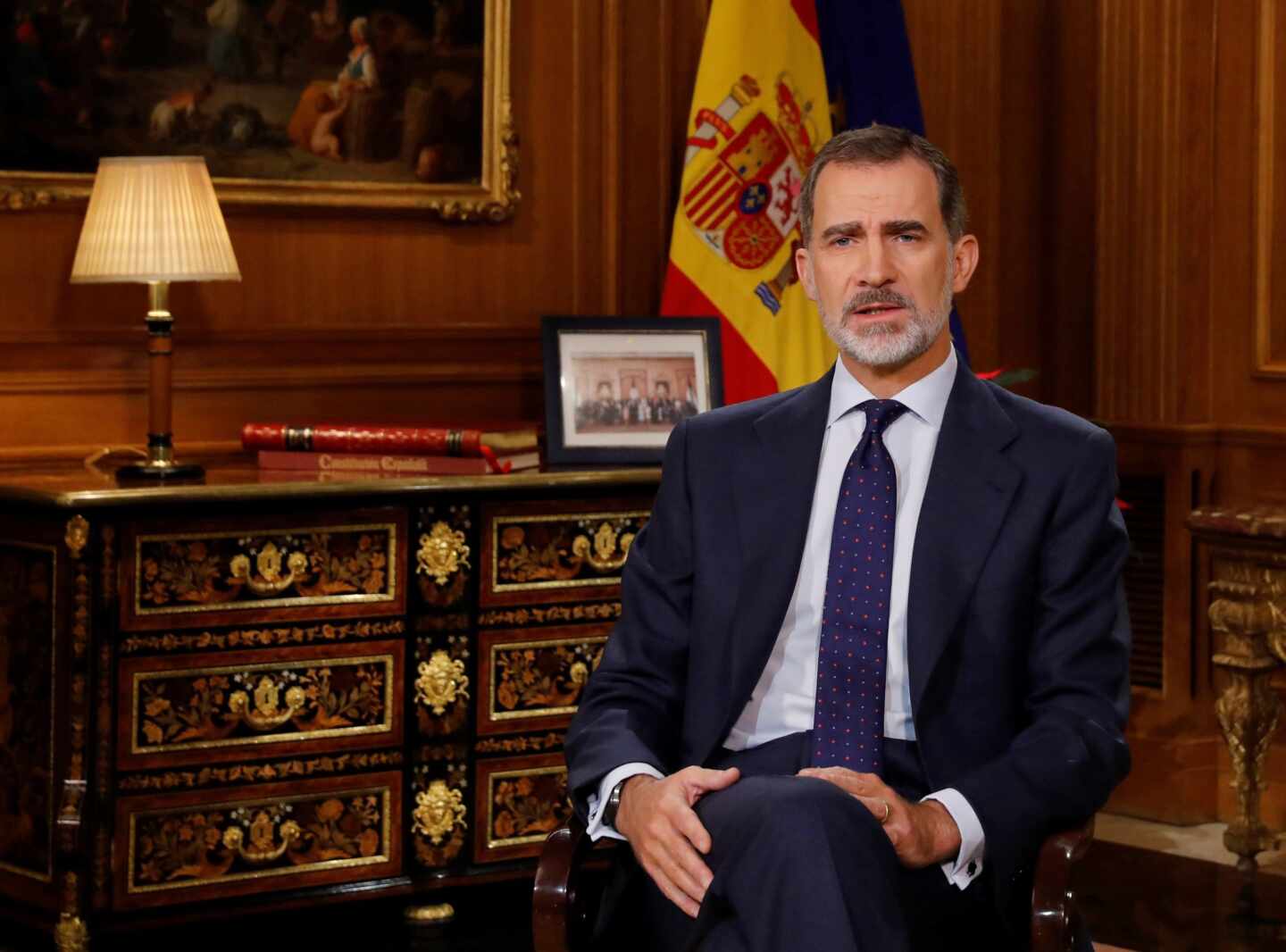 Imagen de Felipe VI durante su mensaje navideño de 2019