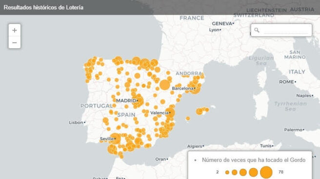 Lotería de Navidad: consulte en este mapa las ciudades más premiadas por el Gordo