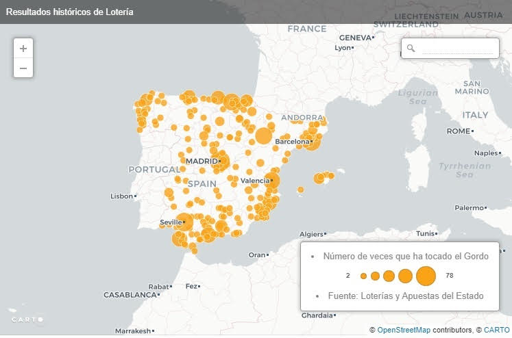 Lotería de Navidad: consulte en este mapa las ciudades más premiadas por el Gordo