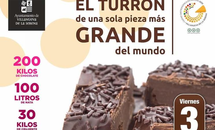 Villanueva de la Serena elabora el turrón de chocolate más grande
