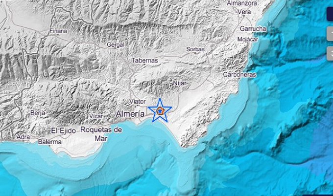 Almería siente un terremoto de 3,9 de magnitud