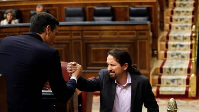 Pablo Iglesias, durante la reciente sesión de investidura de Pedro Sánchez.