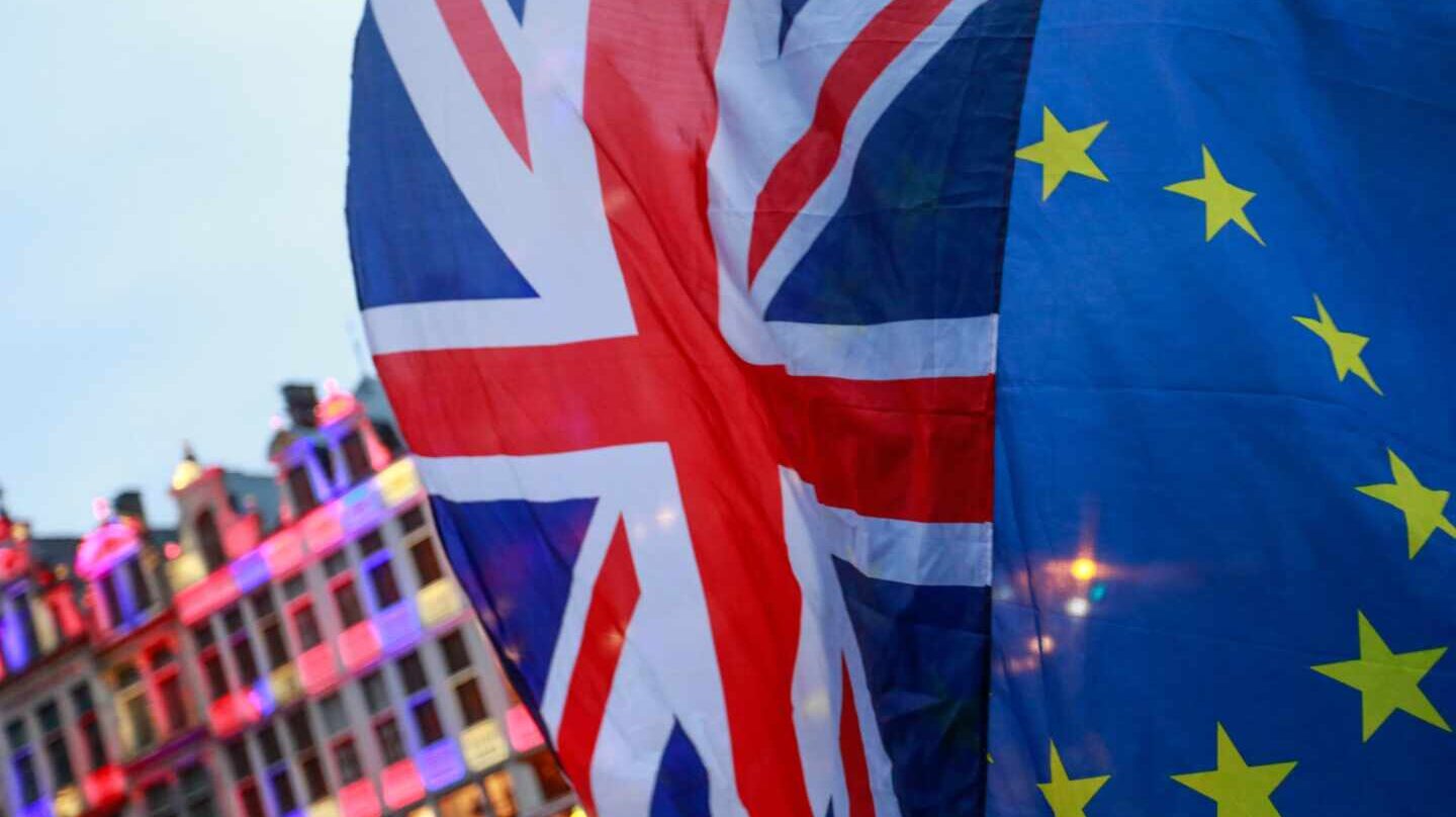 Union Jack-Bandera de UE-Brexit