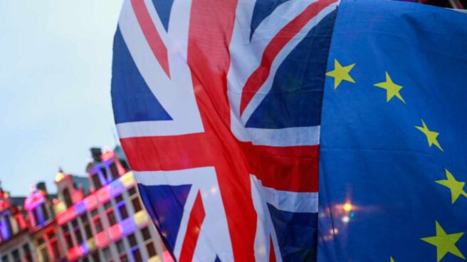 Union Jack-Bandera de UE-Brexit
