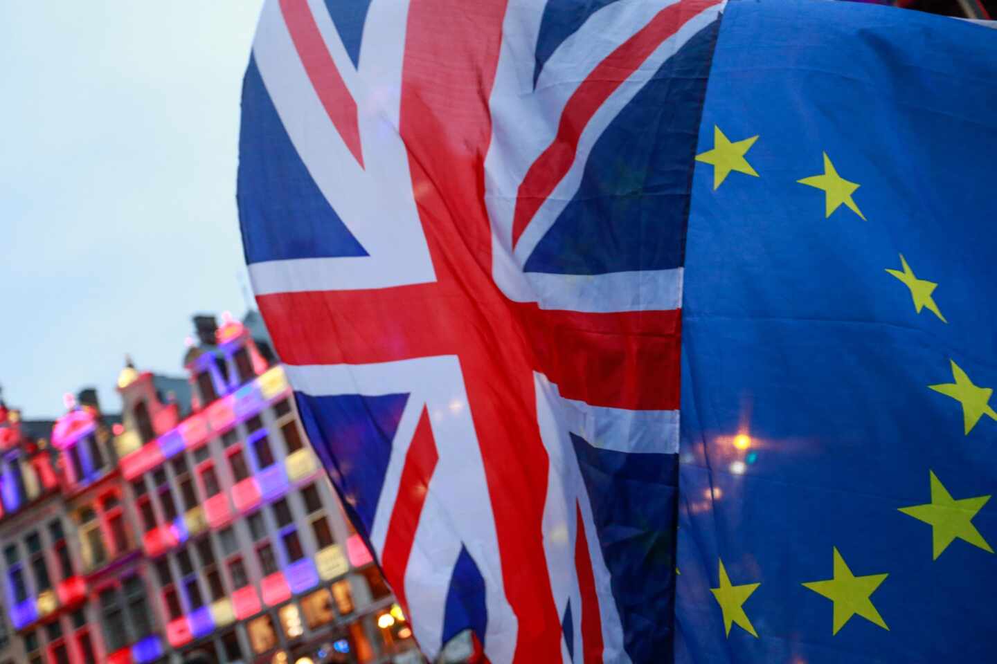 Union Jack-Bandera de UE-Brexit