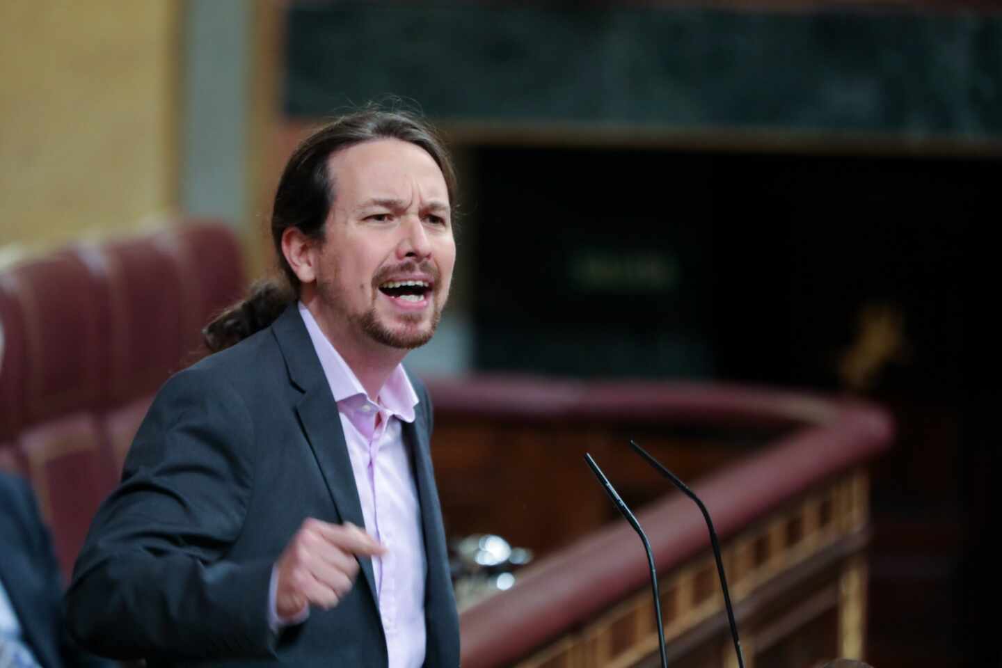 Pablo Iglesias, interviniendo desde la tribuna del Congreso de los Diputados.