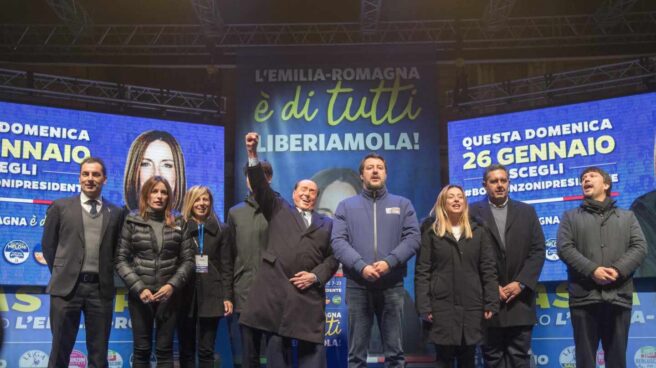 Salvini y aliados en Emilia-Romaña