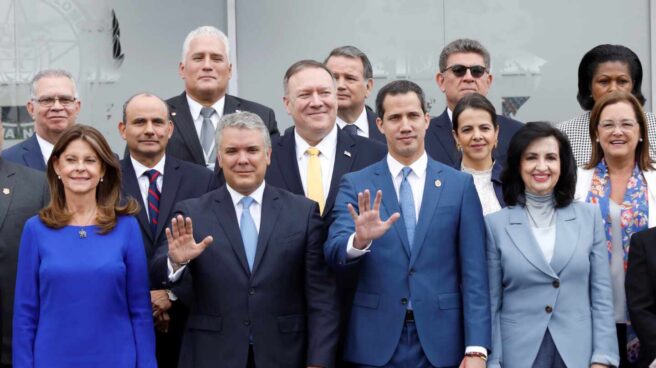 Juan Guaidó-Iván Duque-Mike Pompeo Guiadó Bogotá cumbre antiterrorista