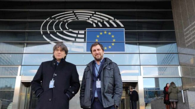 Puigdemont y Comín, en el Parlamento europeo.