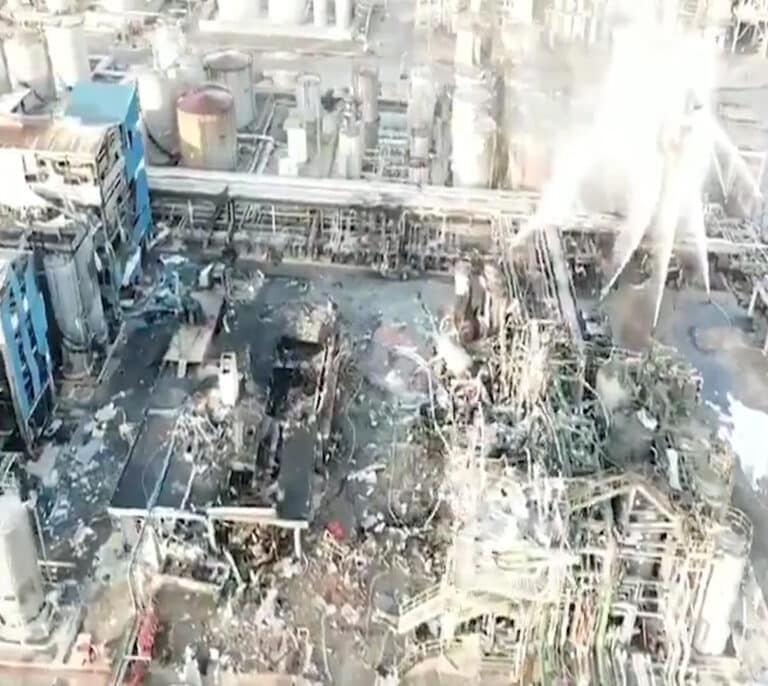 La petroquímica de Tarragona, a vista de dron tras la explosión