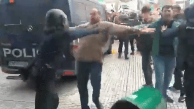 Cargas policiales durante una manifestación de agricultores en Don Benito (Badajoz)