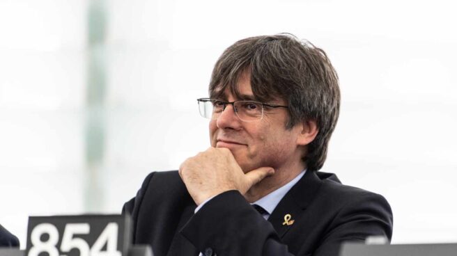 Carles Puigdemont, este lunes en el Parlamento Europeo.