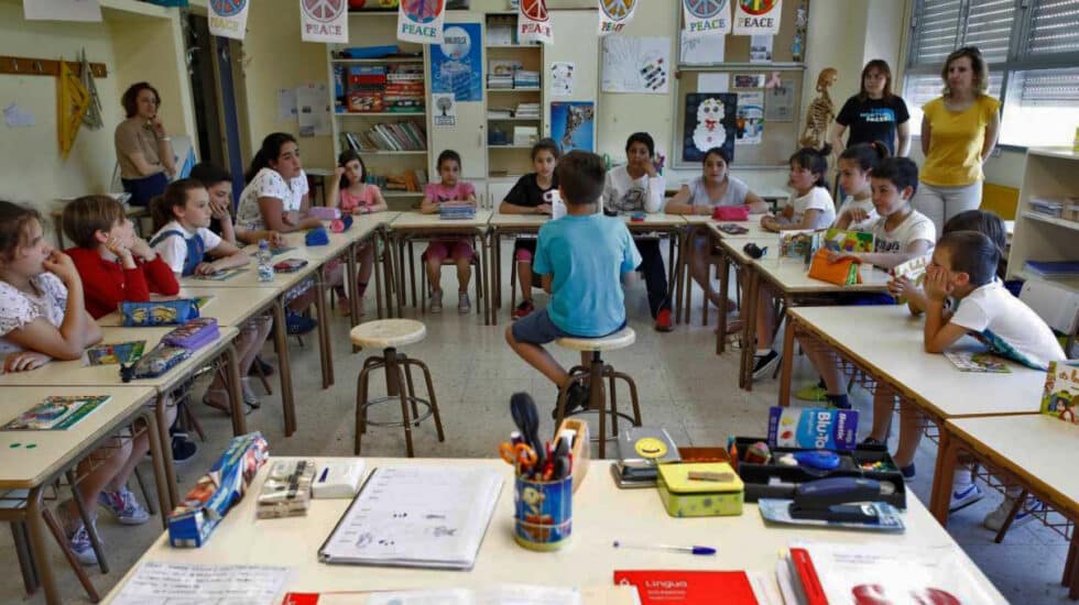 Un colegio de Galicia durante una clase