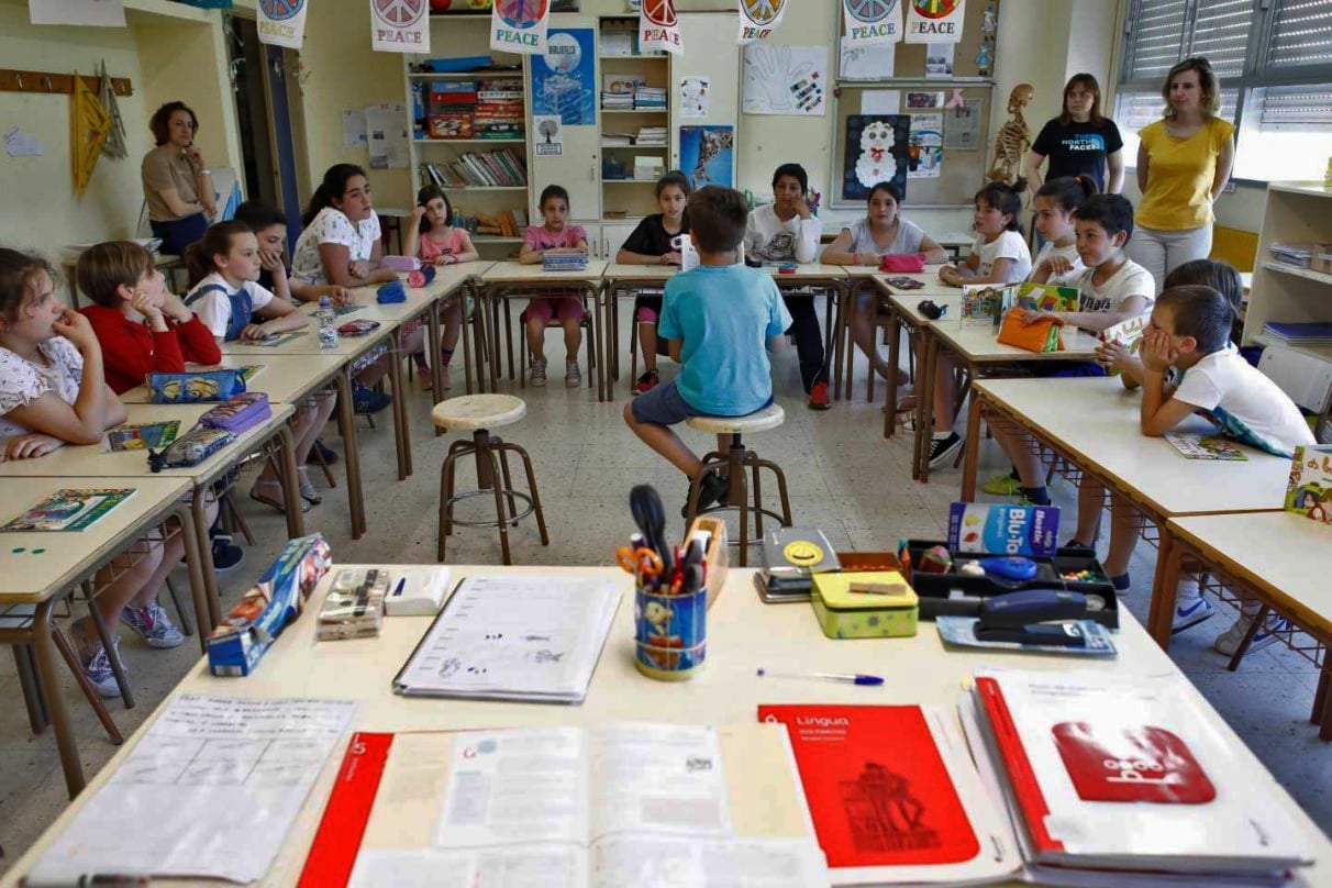 Un colegio de Galicia durante una clase