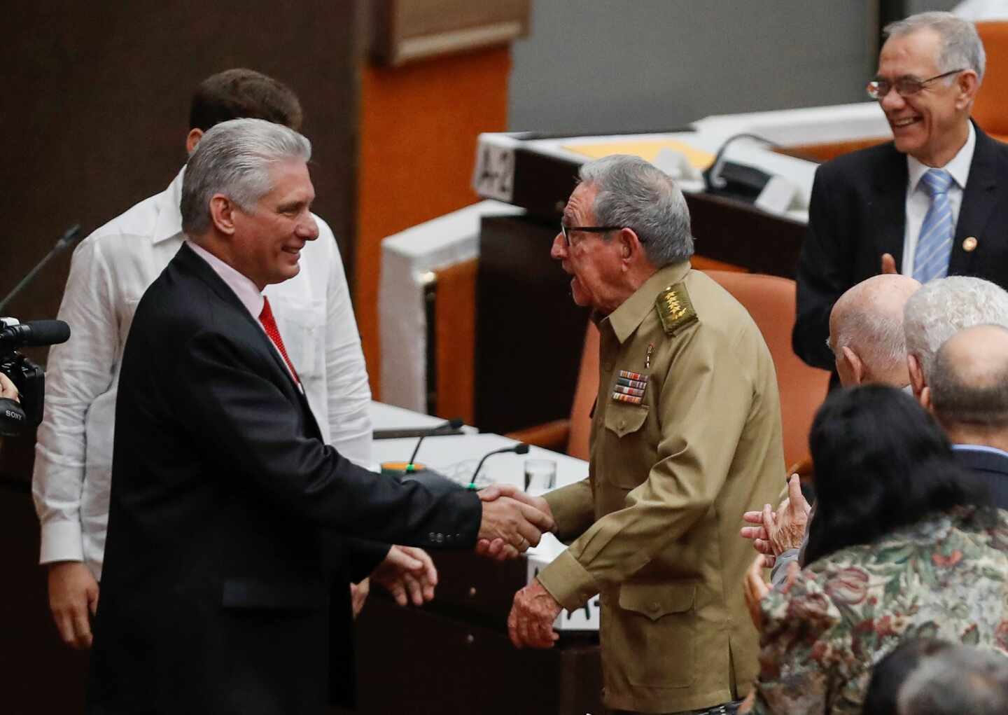 Díaz-Canel y Raúl Castro