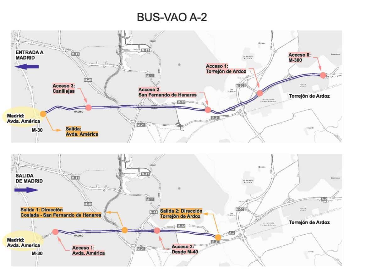 Así será el esperado carril Bus-VAO de la A-2