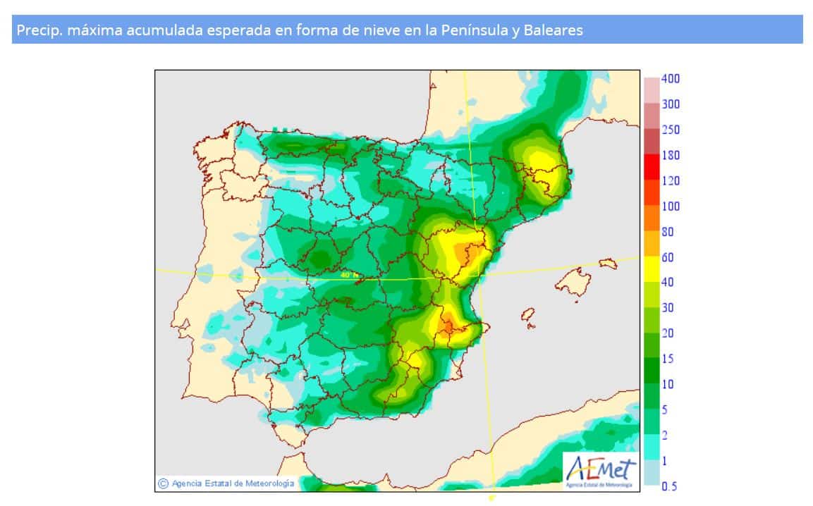 Gloria llega a España: nevadas copiosas, vientos de 100 km/h y olas de 8 metros en el Mediterráneo