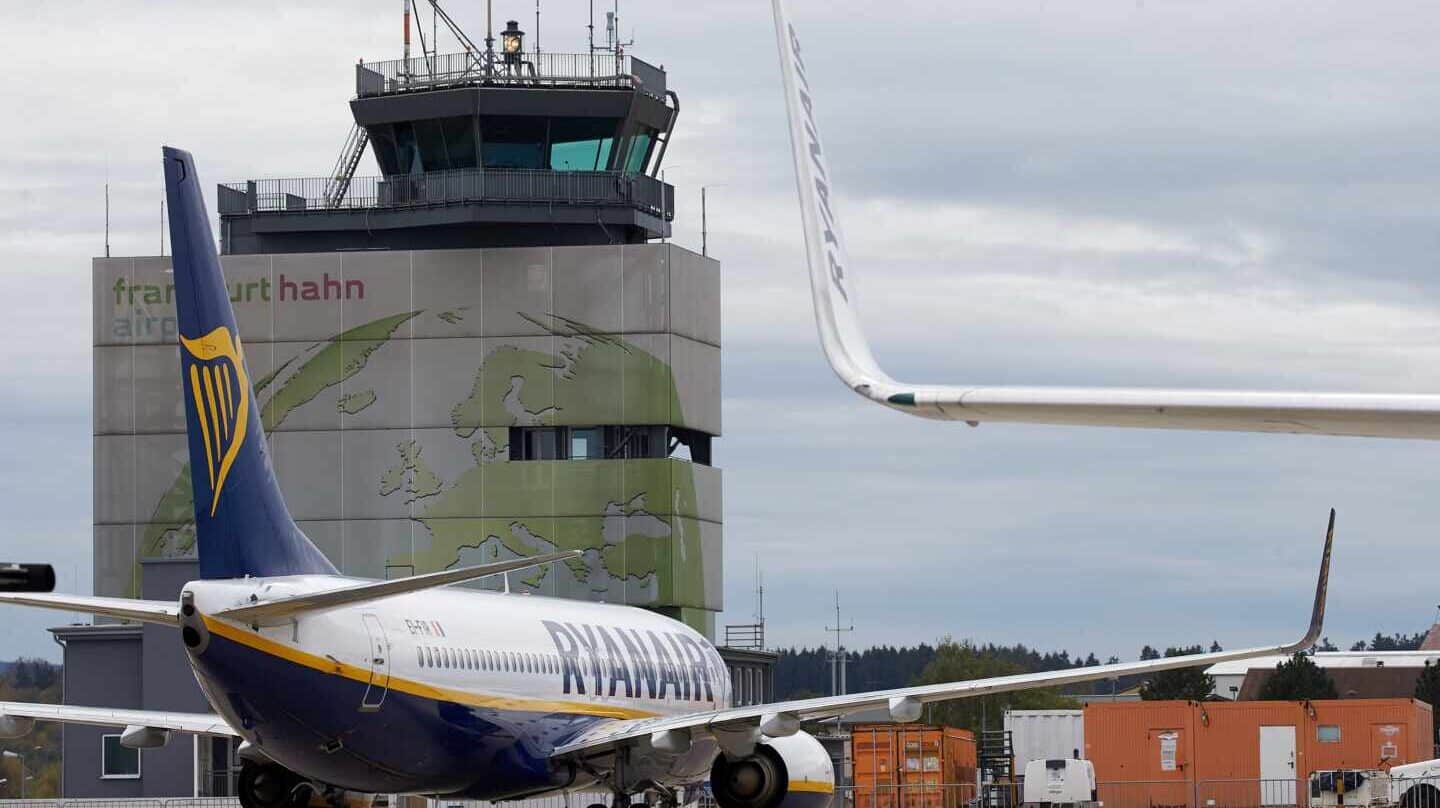 Un avión de la aerolínea de bajo coste Ryanair.
