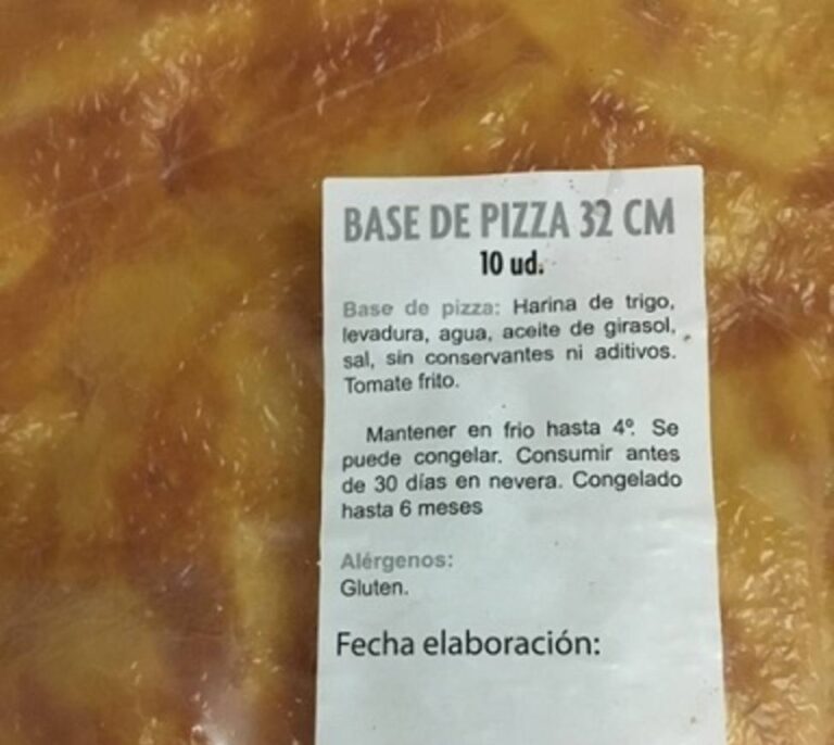 Sanidad retira del mercado las bases y pizzas de la empresa 'pizzaragon'