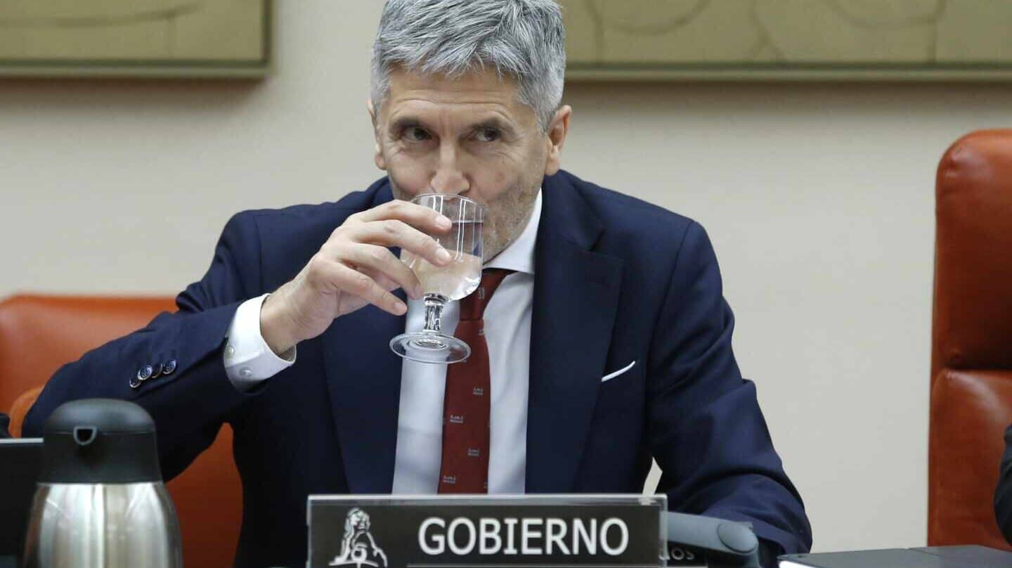El ministro del Interior, Fernando Grande-Marlaska, durante su comparecencia en el Congreso este lunes.