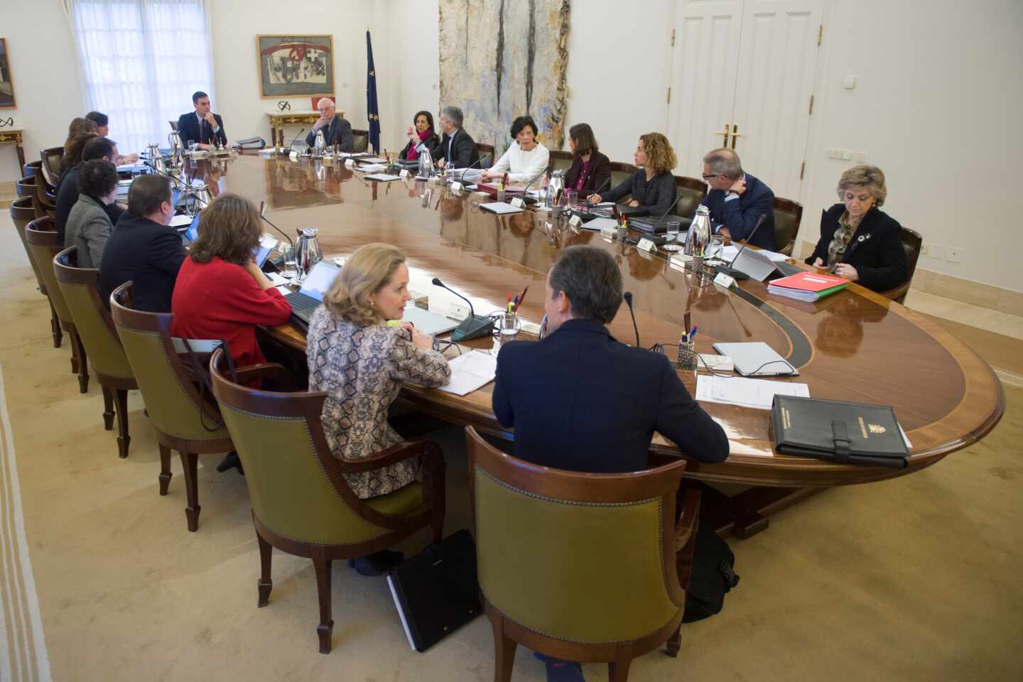 Pedro Sánchez, presidiendo una reunión del Consejo de Ministros durante la pasada legislatura.