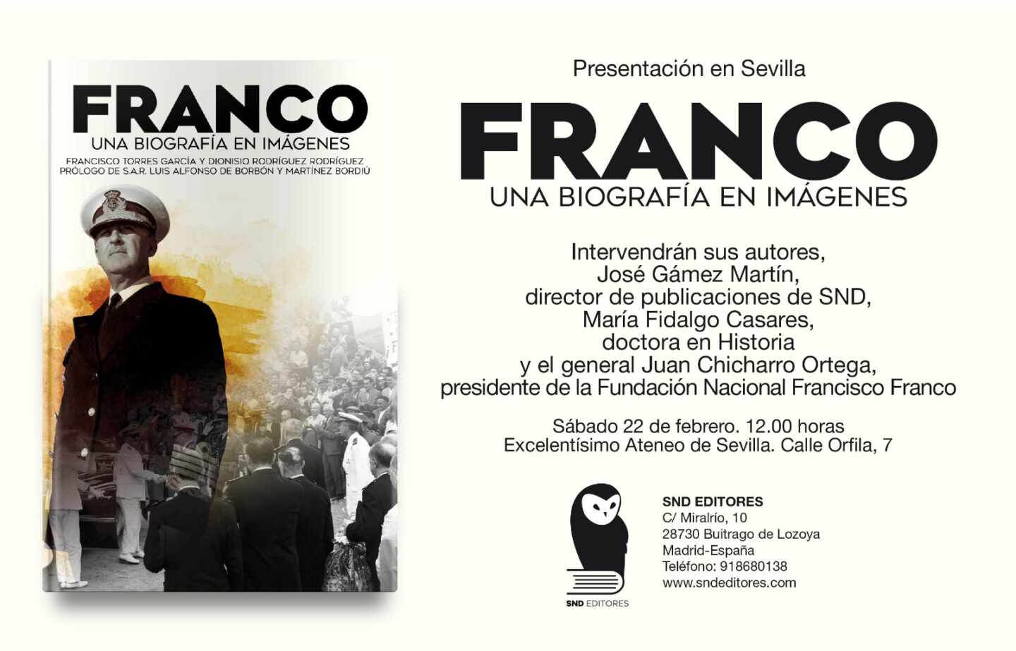 El Ateneo de Sevilla suspende la presentación de un libro sobre Franco para "no enfrentar a los españoles"