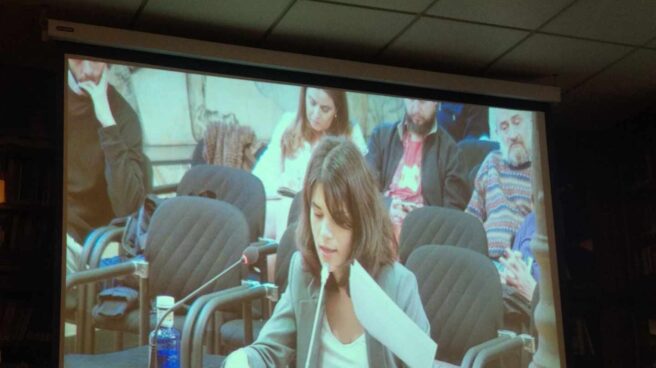 Isabel Serra, diputada de Podemos en la Asamblea de Madrid, durante el juicio celebrado contra ella en el TSJM.