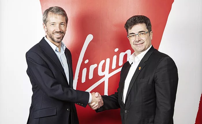 Josh Bayliss, CEO del Grupo Virgin, y José Miguel García, CEO del Grupo Euskaltel.