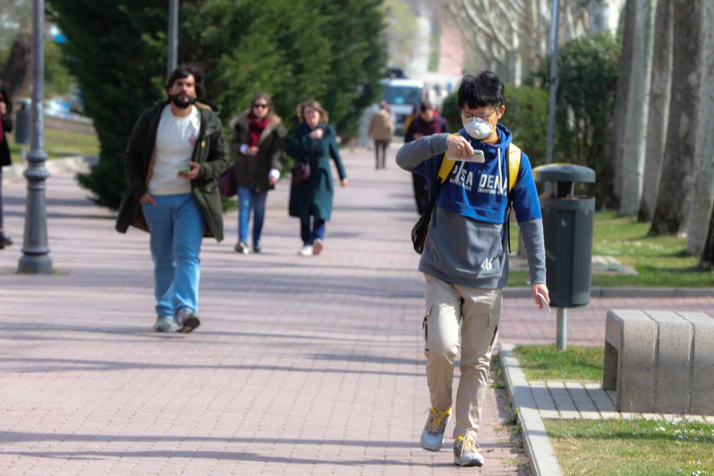 Personas en España durante la epidemia de coronavirus.