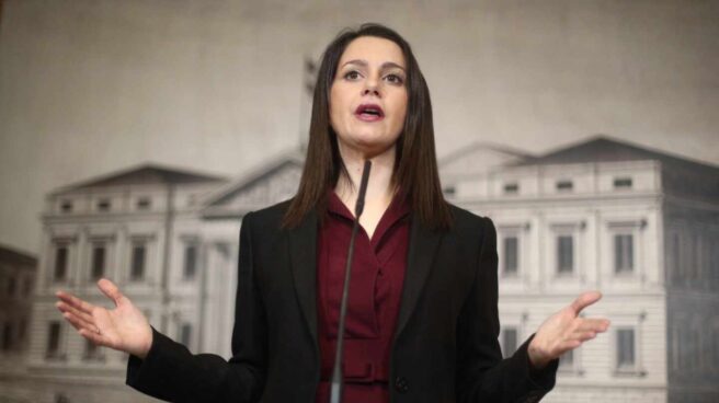 La portavoz de Cs en el Congreso, Inés Arrimadas, da una rueda de prensa.