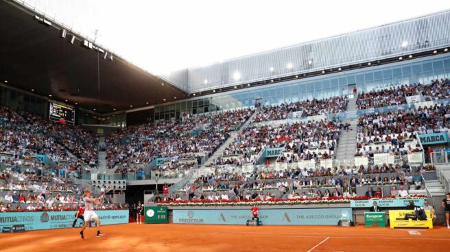 Imagen de la Caja Mágica durante la final masculina de 2019 entre Djokovic y Tsitsipas