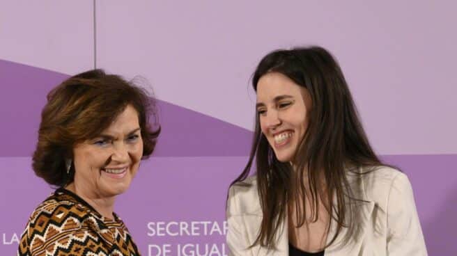 Carmen Calvo e Irene Montero.