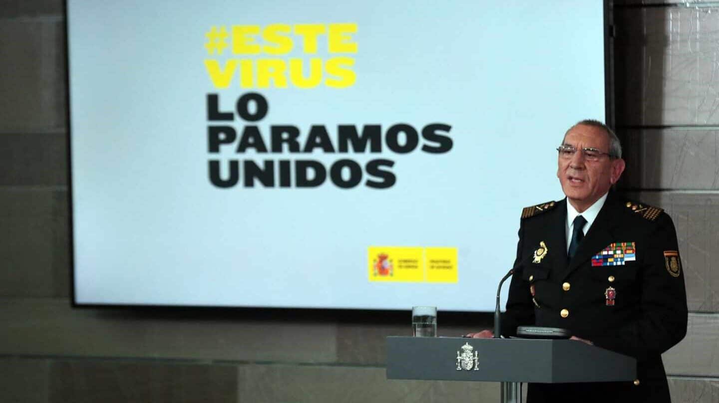 El comisario principal José Ángel González, DAO de la Policía Nacional, en una comparecencia del comité técnico de gestión de la crisis.