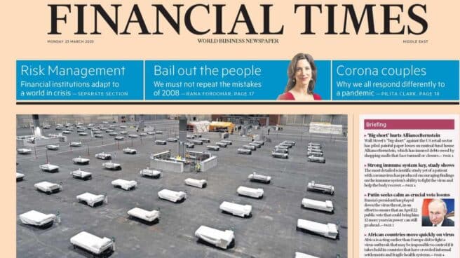 Portada de la edición del Financial Times de este lunes: España clama por un nuevo Plan Marshall.