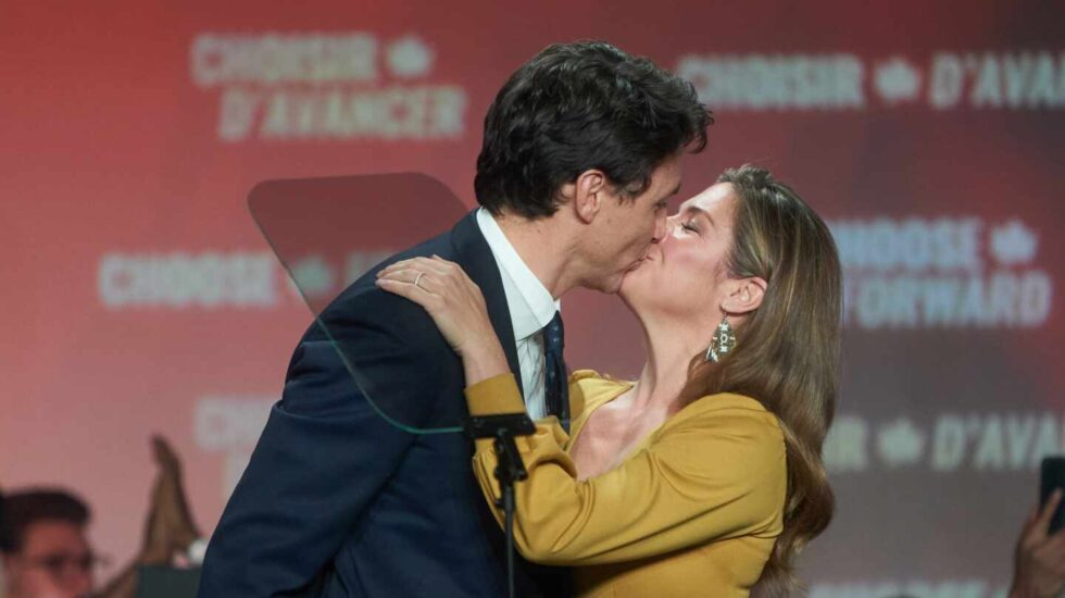 Justin Trudeau y su esposa