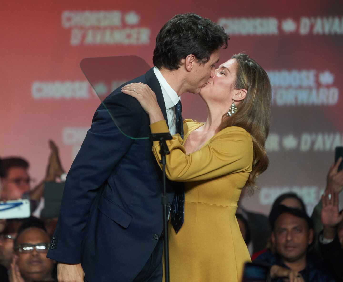 Justin Trudeau y su esposa