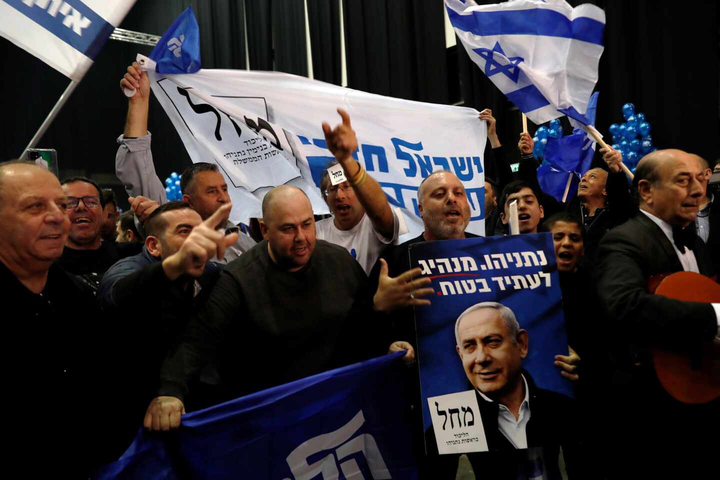 Seguidores de Netanyahu celebran victoria