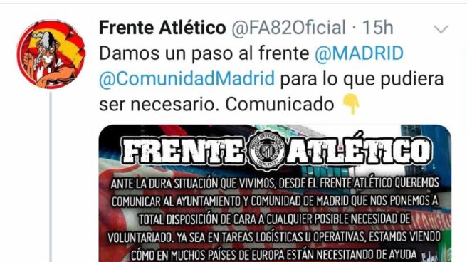 tweet frente atlético