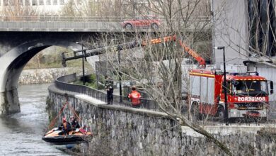 Tres desaparecidos al caer un coche al río Urumea en Hernani (Gipuzkoa)