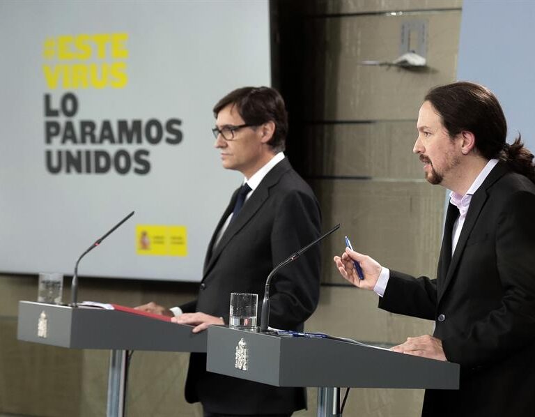 En directo: siga la comparecencia de los ministros Iglesias, Illa y Montero