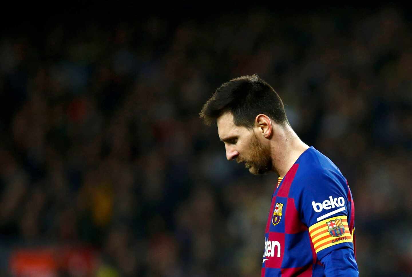 Lionel Messi, durante el último clásico disputado en el Camp Nou