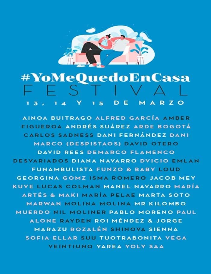 Rozalén, Marwan, Rayden y Andrés Suárez, en el festival 'Yo me quedo en casa'